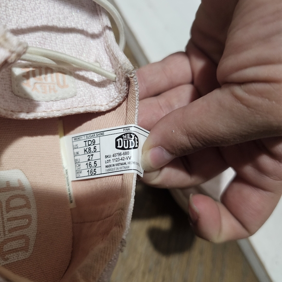 Hey Dudes Pink Glitter Casual Slip-On Shoes Girls Toddler 9 - Picture 7 of 7